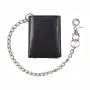 Men's Trifold Chain Wallet with Id Window and Credit Card Pockets Minimalist Genuine Leather Biker Chain Wallet