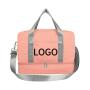 Custom Logo Waterproof Foldable Gym Travel Storage Bag Sports Tote Duffel Bags with Wet Pocket And Shoe Compartment