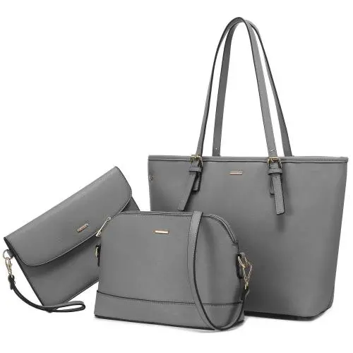 Lovevook High quality wholesale 3 in 1 set crossbody bag popular PU leather ladies tote bags women shoulder handbag set