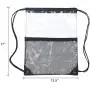 Clear Drawstring Bag PVC Drawstring Backpack with Front Zipper Mesh Pocket