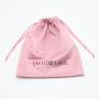 Pink Hair Extension Packaging Satin Pouch Custom Logo Printed Large Satin Drawstring Dust Shopping Clothes Bag