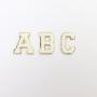Keymay High Quality 5.5cm Height Gold Glitter Alphabet Varisty Letter Patches Self Adhesive Patch Chenille Letter Patches