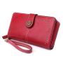 Oil Wax Genuine Leather RFID Protection Long Design Women Wallet Retro Multi Card Hollow-carved Wallets
