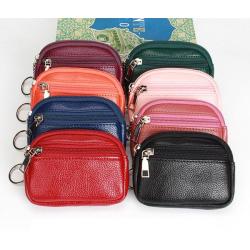 ZWY018 New Women Short Mini Wallet Wholesale Compact Zipper PU Leather Coin Purse Daily Fashion Solid Color Clutch Key Bag