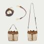 2024 Custom Vegan Leather Shoulder Bag For Women Ladies Drawstring Bucket Purse