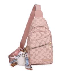 ZR537 New Women's PU Chest Bag Wholesale Single Zipper Shoulder Women's Bag Earphone Hole Portable Side Scarf Pendant Bag