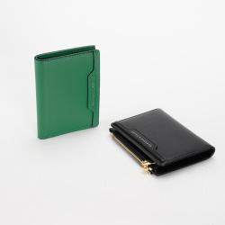 Green Pu Zipper Purses Women's Short Korean Version Wallet Multi Card Versatile Zero Wallet With Multiple Card Slots