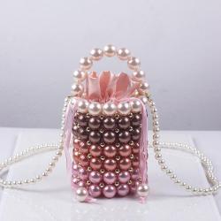 2024 low  price fast shipping Handmade Acrylic resin beaded evening Large Pearl Handbags ladies clutch hand bags with pearls