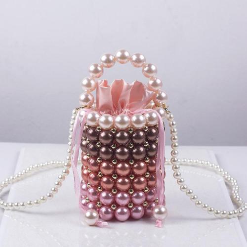 2024 low  price fast shipping Handmade Acrylic resin beaded evening Large Pearl Handbags ladies clutch hand bags with pearls