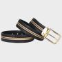 Custom logo men's leather belt pu pin buckle belt double sides reversible men leather belt
