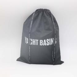 Custom White Logo 210 D Polyester Drawstring Clothes Storage Bag Shopping Bag Promotion Polyester Fiber Gift Shoe Dust Pouch