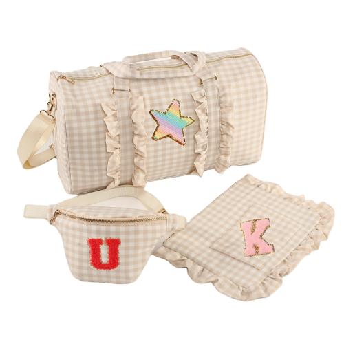 New Products For Spring Season Ruffle Bags Storage Women's Plaid gym bags Gingham Duffle Bags For Women