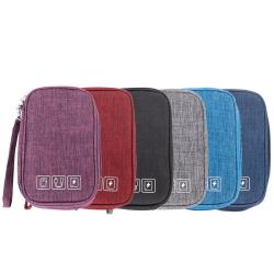 SN043 Multifunctional Mini Mobile Power Storage Bag Portable Polyester Earphone Bag Electronic Accessories Case