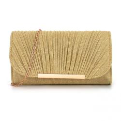 Wholesale Ladies Fancy Bags Glitter Striped Pleated Evening Bag Shoulder Wrinkle Clutch Bags Handbags For Woman