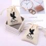 Recyclable 100% Cotton Fabric Drawstring Pouch For Key Jewelry Packing Small Natural Custom Logo Printed Muslin Gift Bag