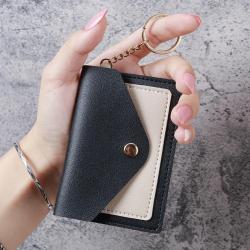 Custom Mini Credit Card Keychain Wallet Multiple Patterns PU Leather Coins Holder For Womensac tendance 2024 carteras para mujer