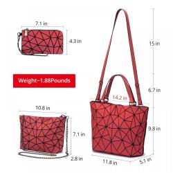 LOVEVOOK Brands Ladies Shoulder Tote Bag Women Luminous Geometric Handbags Sets handbags for women