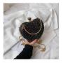Heart shaped fashionable and personalized chain crossbody bag