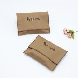 Customized Brown Cotton Twill Envelope Wallet Gift Packaging Bags Small Envelope Cotton Jewelry Pouch