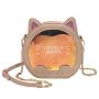 Lovely cat design chain girls shoulder leather crossbody bag customized holographic Ita bag