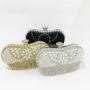 Custom Womens Sparkly Rhinestone Crystal pearls floral Clutch Bag Glitter Sequin Bridal Purse Evening Handbag for Wedding Party