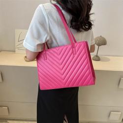 HR505 Women's New Fashion Bag Casual Simple Textured Embroidery Thread Tote Bag PU Leather Popular One Shoulder Underarm Bag
