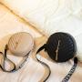 Popular Design Embroidered pu leather small round cheap bag 2024 women messenger bag printed shoulder crossbody bag