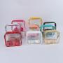 New Trends Women Zipper Closed Concert purse Transparent Cosmetic Bag Designer Clear Stadium Bag PVC Crossbody Bag