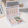 ZX073 Classy PU Leather Jewelry Organizer Display Box Travel Jewelry Case Boxes Ring Necklace Jewelry Holder For Women And Girl