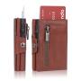 Wholesale Customized Color Material Logo Multifunctional Slim Red Leather Metal Card Holder Mens Wallet Rfid