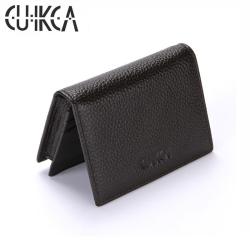 CUIKCA Fashion Women Men Wallets Slim Wallet Genuine Leather Cowhide Zipper Wallet Card Holder