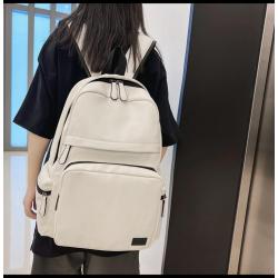 2024 New water repellency PU leather bag computer bags large capacity backpack men and women simple leisure backpack