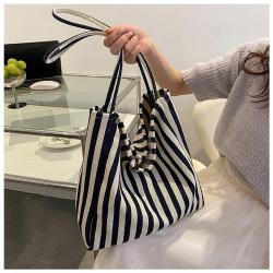 ZR725 Environmentally Friendly Shopping Bag Stripe Fashion Ladies Casual Shoulder Bags Cute Graffiti Simple Versatile Tote bag