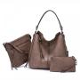Realer Wholesale PU leather hobo tote bag sets lady shoulder crossbody bag Pocketbook large capacity women purses and handbags