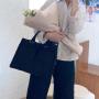 Summer Women Canvas Bag Student Crossbody Fashion Hand Handle Single Shoulder Messenger Multi Pocket Large Capacity Tote Bag