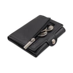 Custom Minimalist Men Wallets PU Leather Aluminum Slim Wallet Mens Pop Up Card Holder