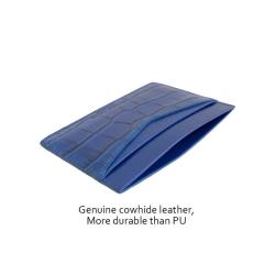 Custom Luxury Genuine Crocodile Pattern Leather Unisex Slim Minimalist Credit Card Case Leather Id Card Holders Wallet Genuine
