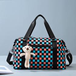 Checkerboard Travel Fitness Wet Separation Short Trips Large Capacity Duffel Bag Wholesale Waterproof Bag
