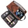 Lovevook 2022 Wash Bag with Wet Dry Compartment PU Vegan Leather Men's Cosmetic Bag Multifunction Large Men Travel Toiletry Bag