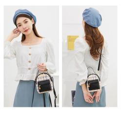 KBW522 Double Zipper Backpack Ladies Backpack Wholesale Girls Schoolbag PU Fashion Style Mini Double Shoulder Bag