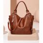 Large Capacity Women Handbag Personalized Lightweight Shoulder Bag Solid Monogrammed Rivet PU Leather Travel Tote Bag