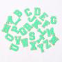 Stock Neon Green with Gold Border English Letter A-Z Iron On Adhesive Repair Alphabet Sewing Appliques Clothing Chenille Patch