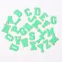 Stock Neon Green with Gold Border English Letter A-Z Iron On Adhesive Repair Alphabet Sewing Appliques Clothing Chenille Patch