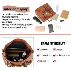 2024 new retro high-quality leather ladies fashion simple shoulder bag large capacity casual handbag