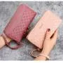 ZR872 Women's Wallet Long Handbag PU Double-layer Zipper Coins Wallet Purse Stylish Contrast Color Mobile Phone Bag Card Holder