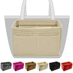 Whole sale custom multifunctional tote bag organiser handbag felt case inner felt bag organizer