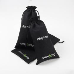 Natural Jute Packaging Bag Factory Custom Logo Printed Small Jute Coffee Drawstring Pouch Linen Gift Bags