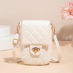 2024 Ladies Embroidered Diamond Grid Crossbody Phone Bag Women's Shoulder Bags with Exclusive Design