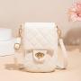 2024 Ladies Embroidered Diamond Grid Crossbody Phone Bag Women's Shoulder Bags with Exclusive Design