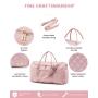 LOVEVOOK custom stylish quilted carry on outdoor handbags with transparent toiletry pouch luggage travel duffel bags men women
